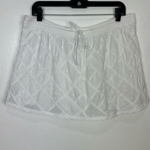 American Eagle Outfitters White Eyelet Embroidery Micro Mini Skirt Size 12